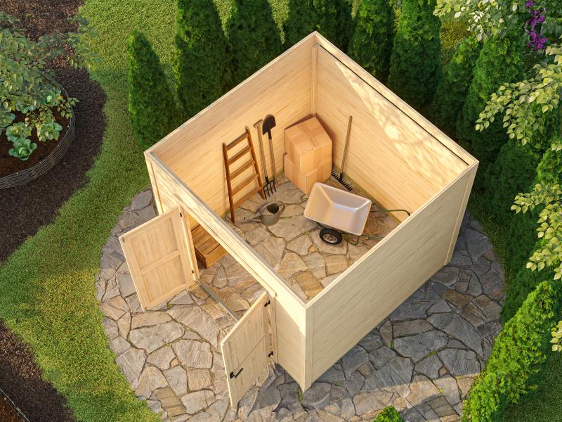 Weka Gartenhaus Batu 1,5, 28mm natur, inkl. Vollholz-Doppeltür - Image 2