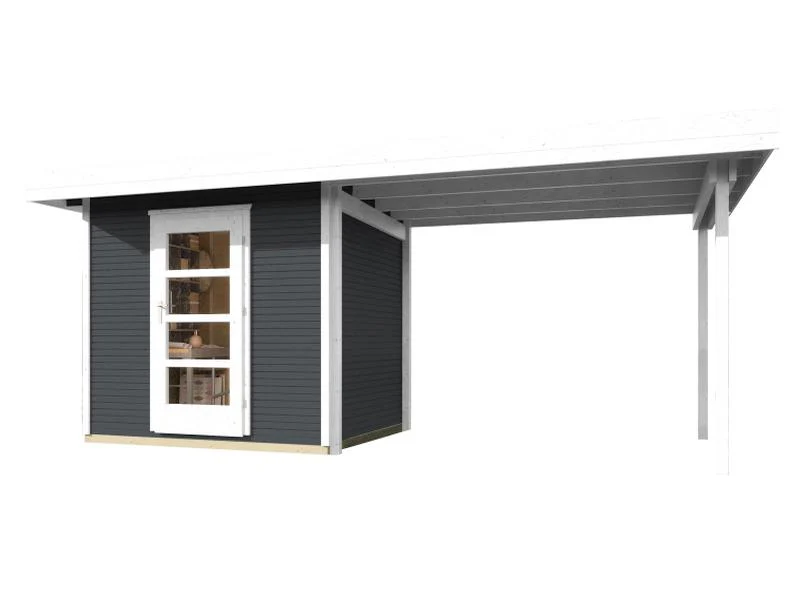 Weka Gartenhaus wekaLine 172 B Größe 1 anthrazit Anbau 300 cm - Image 2