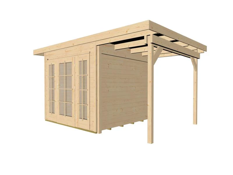 Weka Gartenhaus wekaLine 172 Größe 1 natur E-Glastür 2 Fensterpaneele Anbau 300 cm - Image 2