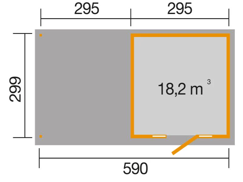 Weka Gartenhaus wekaLine 172 Größe 2 natur E-Glastür und 2 Fensterpaneele Anhang 300 cm - Image 3