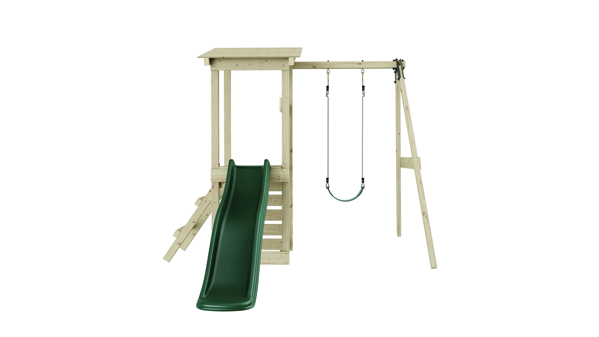 Weka Kinderspielturm Lyon inkl. Rutsche, Kletterwand und Einzelschaukel - Image 2