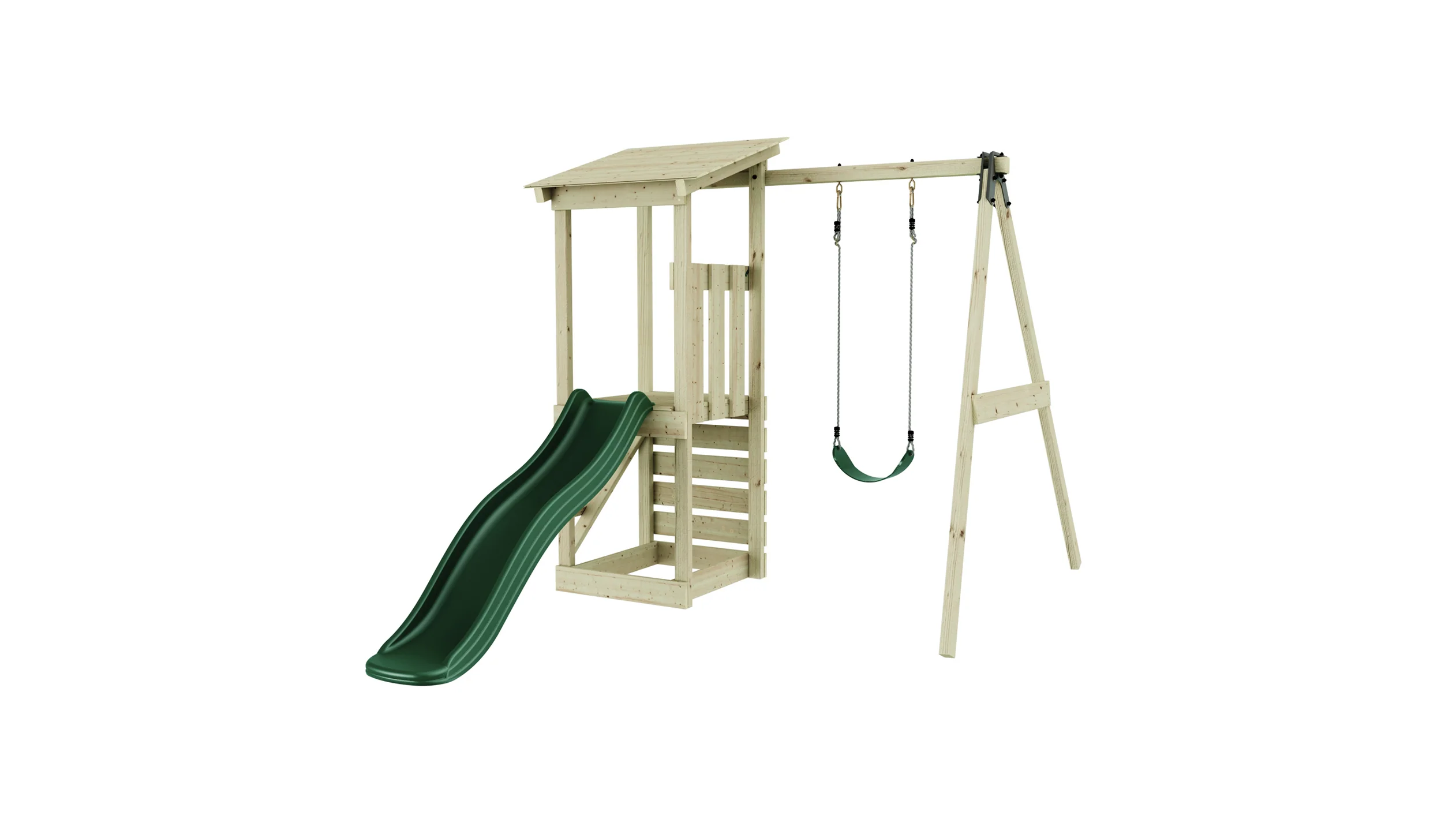 Weka Kinderspielturm Lyon inkl. Rutsche, Kletterwand und Einzelschaukel - Image 7