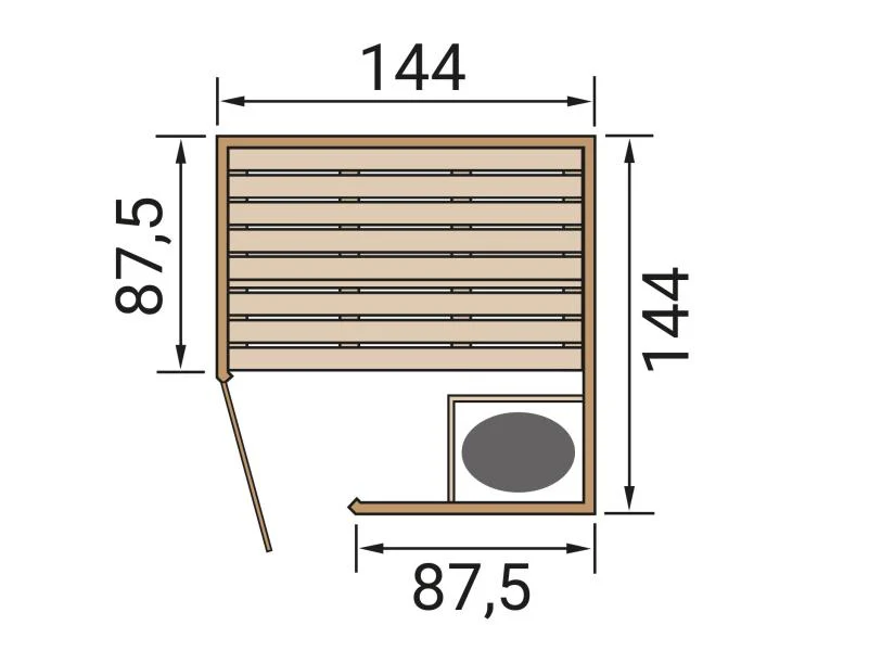 Weka Massivholz-Elementsauna Laukkala 1 GT, inkl. 4,5 kW Ofen digitale Steuerung (OS), mit  Sauna-Le - Image 2