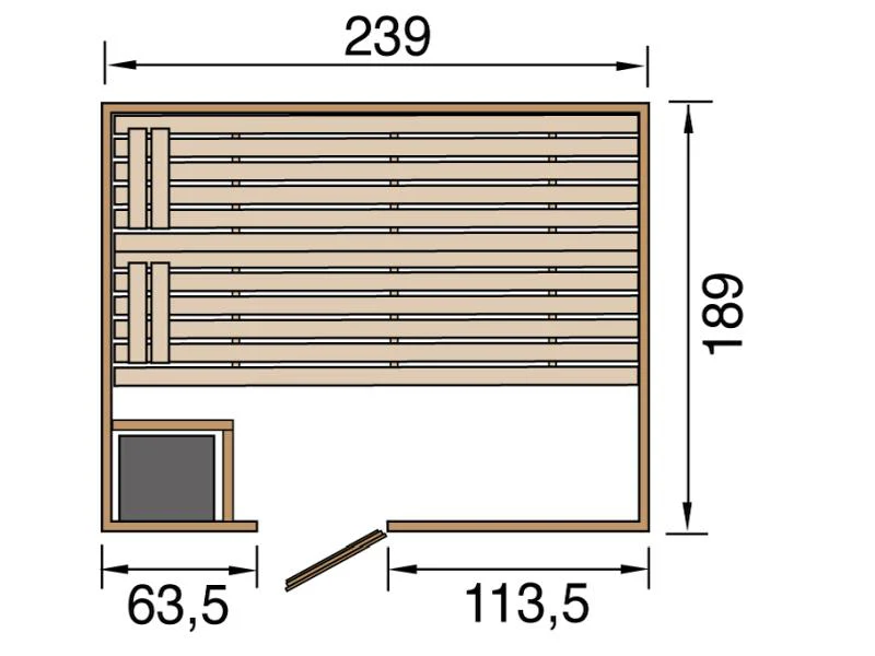 Weka Massivholz-Sauna VALIDA Gr. 4 Sparset 9 kW K inkl. integrierter Steuerung, Glastür - Image 3