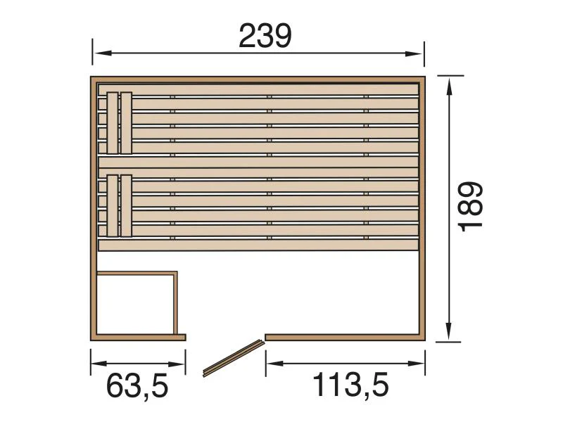 Weka Massivholzsauna 38 mm Valida 4 GTF - Image 2