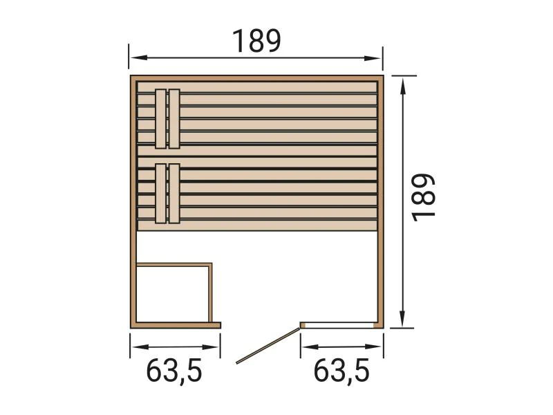Weka Massivholzsauna Valida 3 GTF, inkl. 7,5 kW Bioofen digitale Steuerng (BioS), Ganzglastür und Fe - Image 3
