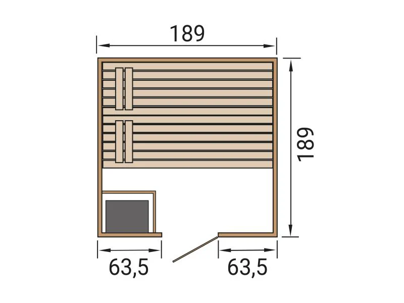 Weka Massivholzsauna Valida 3 GTF, inkl. 7,5 kW Ofen digitale Steuerng (OS), Ganzglastür und Fenster - Image 3