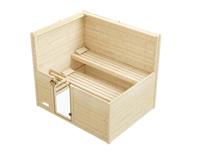 Weka Massivholzsauna Valida 4 GT, inkl. 9 kW Bioofen digitale Steuerng (BioS), Ganzglastür - Image 5