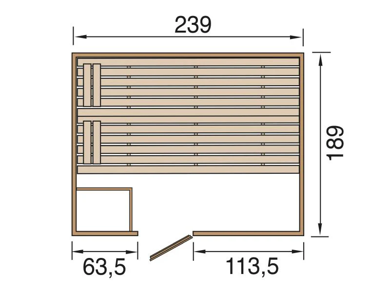 Weka Massivholzsauna Valida 4 GT, inkl. 9 kW Ofen digitale Steuerng (OS), Ganzglastür - Image 2
