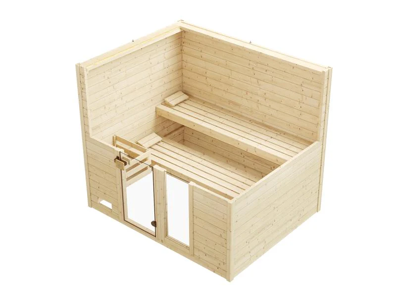 Weka Massivholzsauna Valida 4 GTF, inkl. 7,5 kW Bioofen digitale Steuerng (BioS), Ganzglastür und Fe - Image 5
