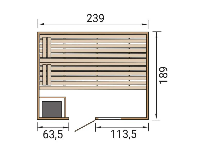 Weka Massivholzsauna Valida 4 GTF, inkl. 9 kW Ofen digitale Steuerng (OS), Ganzglastür und Fenster - Image 3