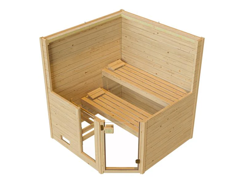 Weka Massivholzsauna Valida Eck 1,8 GT, inkl. 4,5 kW Ofen mit digitaler Steuerung - Image 5