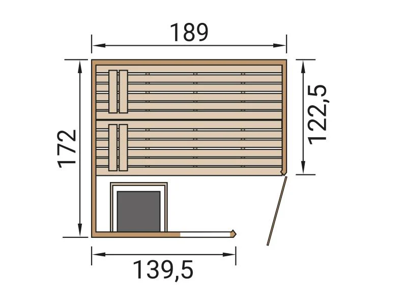 Weka Massivholzsauna Valida Eck 1,8 GTF, inkl. 5,4 kW Ofen Kompakt integr. Steuerung, mit Ganzglastü - Image 3
