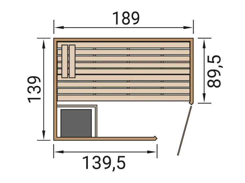 Weka Massivholzsauna Valida Eck 1 GTF, inkl. 4,5 kW Ofen digitale Steuerung (OS), mit Ganzglastür un - Image 3