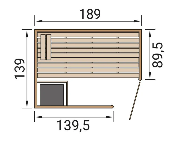 Weka Massivholzsauna Valida Eck 1 GTF, inkl. 7,5 kW Bioofen digitale Steuerung (BioS), mit Ganzglast - Image 3