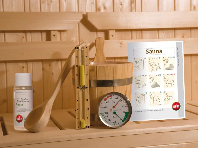 Weka Massivholzsauna Valida Eck 1 GTF Sparset 1 inkl. 4,5 kW Kompakt-Ofenset, Sauna-Leuchtenset, Zub - Image 4