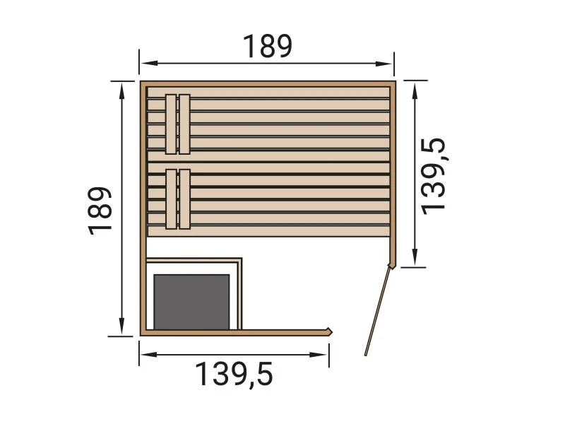 Weka Massivholzsauna Valida Eck 2 GT, inkl. 7,5 kW Ofen mit digitaler Steuerung (OS), Ganzglastür - Image 3