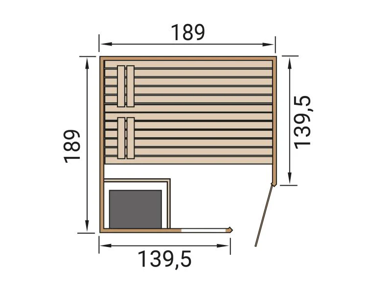 Weka Massivholzsauna Valida Eck 2 GTF, inkl. 9 kW Ofen Kompakt integr. Steuerung, Ganzglastür und Fe - Image 3
