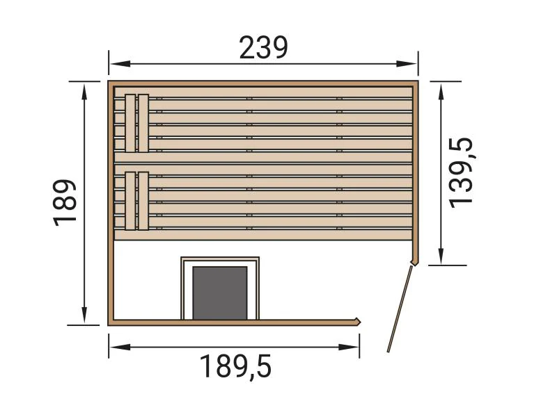 Weka Massivholzsauna Valida Eck 3 GT, inkl. 7,5 kW Ofen mit digitaler Steuerung (OS), Ganzglastür - Image 3