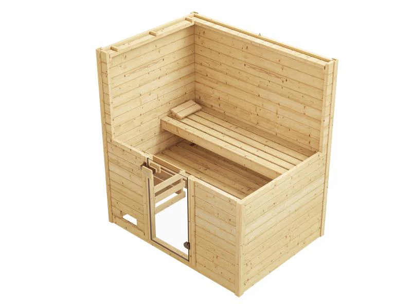 Weka Massivholzsauna Valida Gr. 2 GT, inkl. 5,4 kW Ofen Kompakt integr. Steuerung, Ganzglastür - Image 5