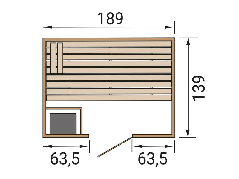 Weka Massivholzsauna Valida Gr. 2 GT, inkl. 7,5 kW Bioofen mit digitaler Steuerung (BioS), Ganzglast - Image 3
