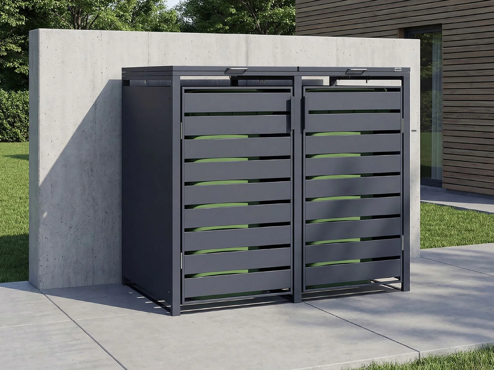 Weka Metall-Mülltonnenbox Gary 2er