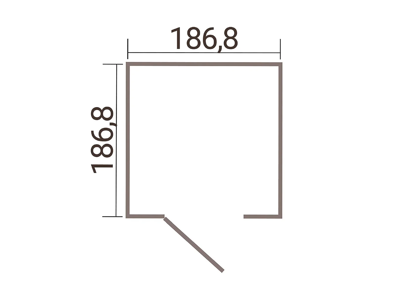 Weka Metallgerätehaus Gary 187 x 187 cm - grün - Image 2