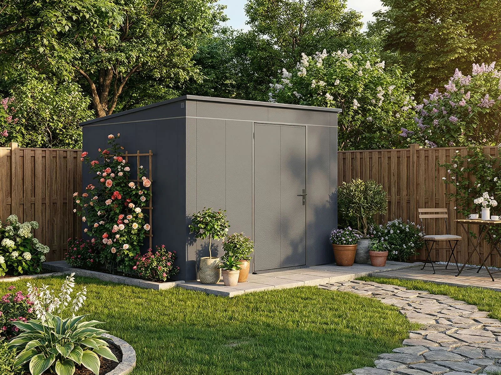 Weka Metallgerätehaus Gary 287x287 cm - anthrazit