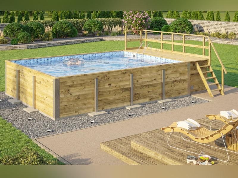 Weka Pool 595 Gr. 2 Folie blau/mosaic inkl. Sandfilteranlage und Technikraum