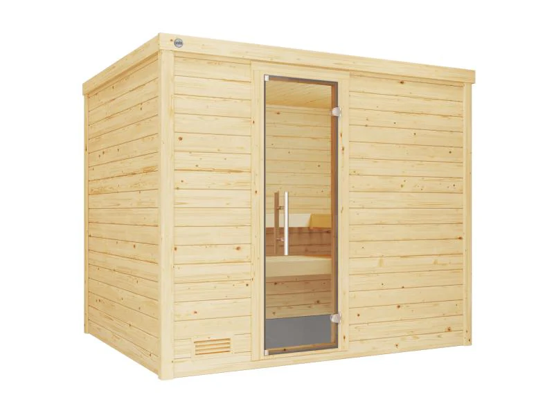 Weka Premium-Massivholzsauna 45 mm Bergen 3 GT, natur - Image 2
