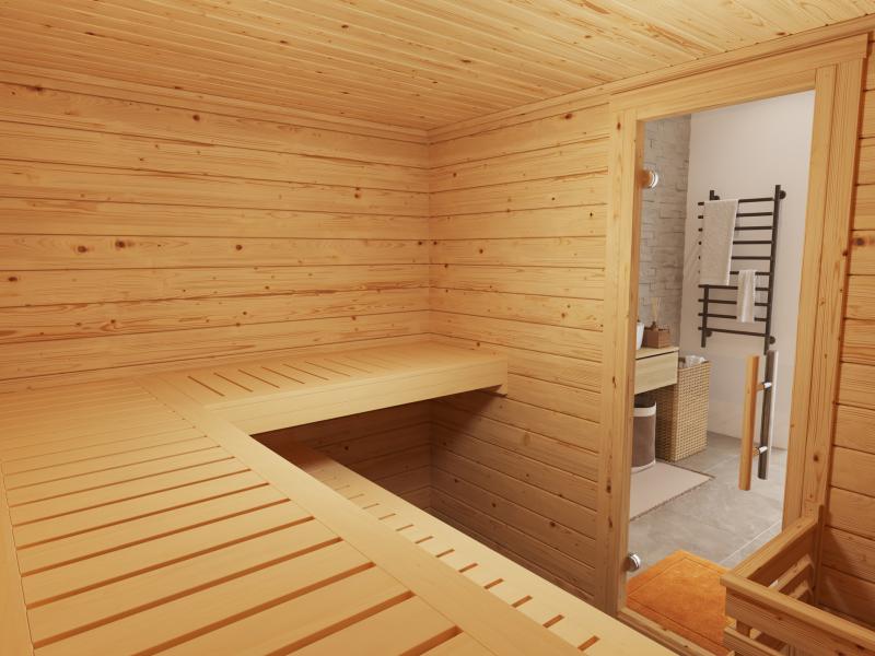 Weka Premium-Massivholzsauna 45 mm Bergen 3 GT, natur - Image 4