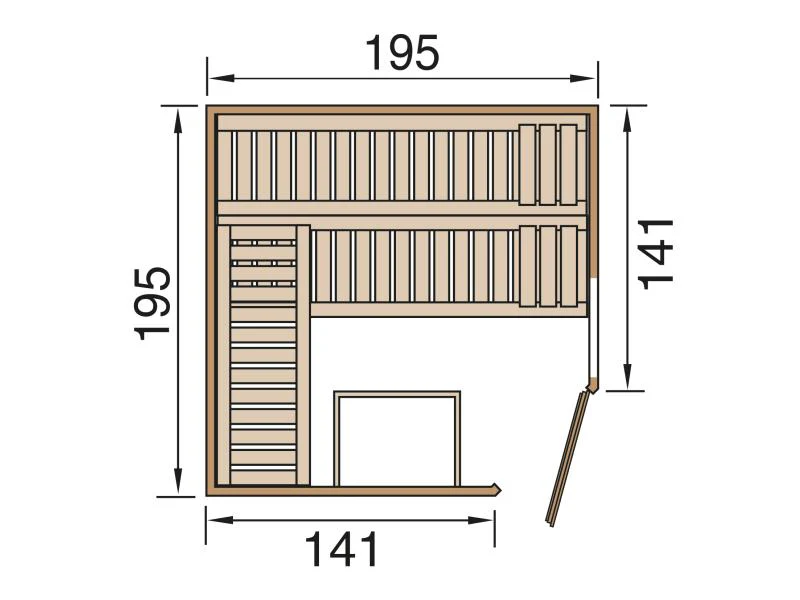 Weka Premium-Massivholzsauna 45 mm Turku 2 GTF - Image 2
