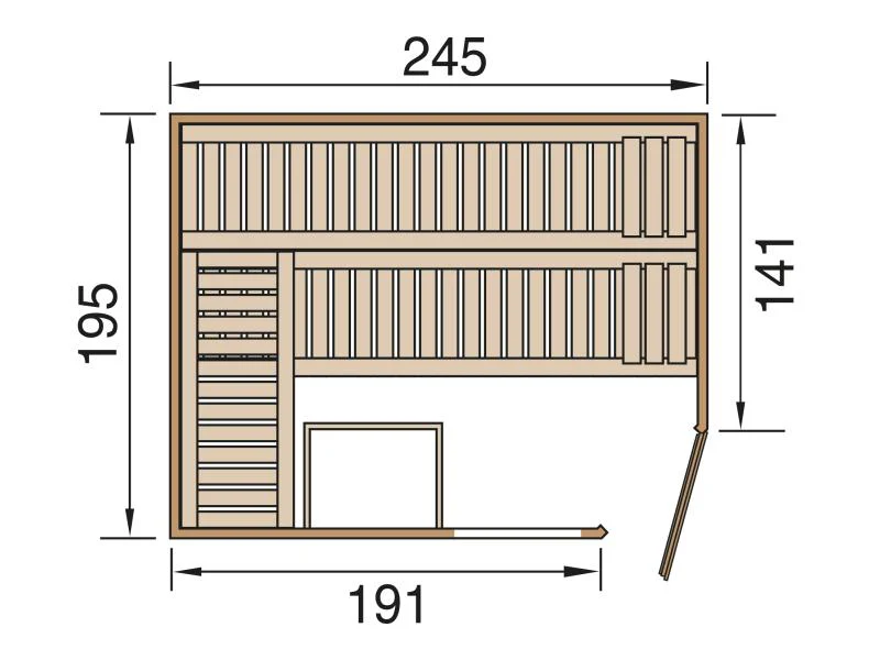 Weka Premium-Massivholzsauna 45 mm Turku 3 GTF ohne Ofen - Image 2