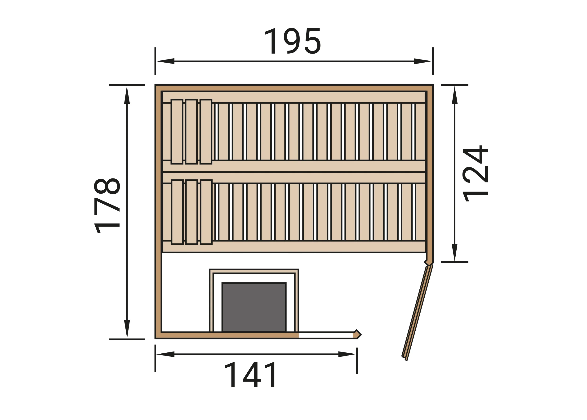 Weka Premium-Massivholzsauna Turku 1 GTF Sparset 1 inkl. 7,5 kW Sauna-Ofen - Image 3