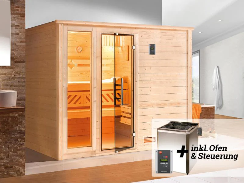 Weka Sauna Bergen Gr. 3 GT/F inkl. 7,5 kW BioS