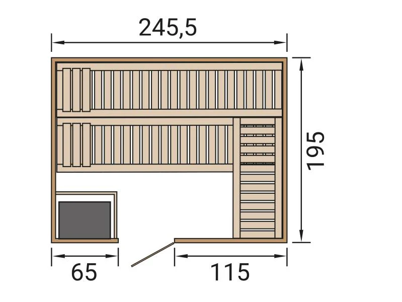 Weka Sauna Bergen Gr. 3 GT,  inkl. 9 kW Ofen digitale Steuerung (OS) - Image 3