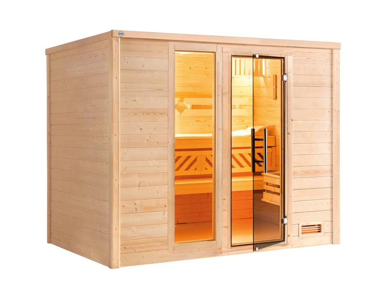 Weka Sauna Bergen Gr. 3 GTF,  inkl. 9 kW Ofen digitale Steuerung (OS), mit Fenster - Image 2