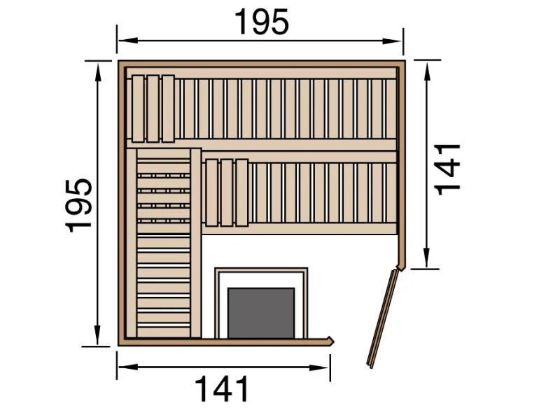 Weka Sauna Turku Gr. 2 GTF, inkl. 9 kW Ofen Kompakt mit integr. Steuerung, mit Fenster - Image 3