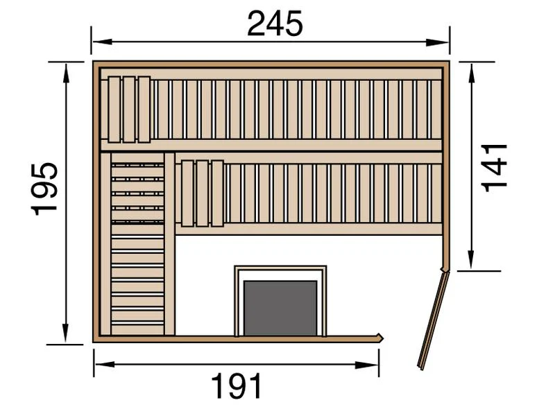 Weka Sauna Turku Gr. 3 GT inkl. 7,5 kW OS - Image 3