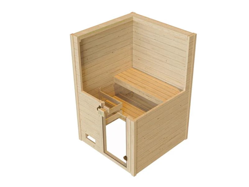 Weka Sauna Valida Gr. 1 inkl. 3,6 kW Ofen mit digitaler Steuerung (OS), Ganzglastür - Image 5