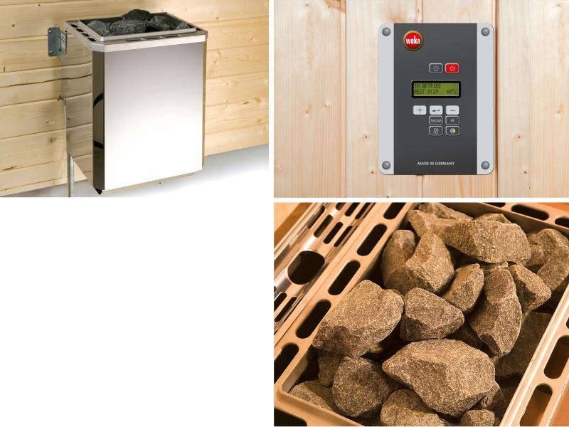 Weka Sauna VALIDA Gr. 2, im Set 4,5 kW OS inkl. digitaler Steuerung, Glastür - Image 6