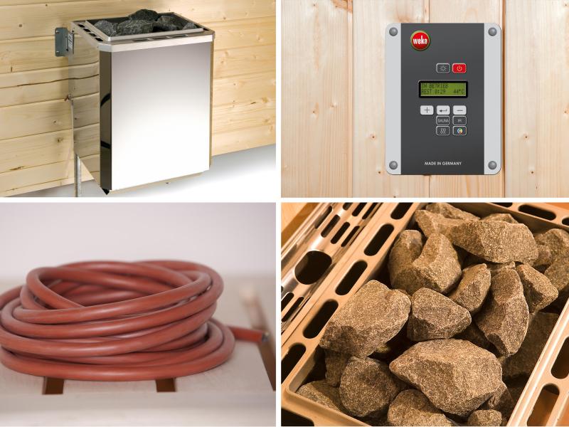 Weka Sauna VALIDA Gr. 2 im Set 7,5 kW OS, Glastür und Fenster - Image 6