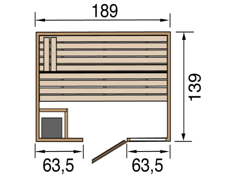Weka Sauna VALIDA Gr. 2 im Set 7,5 kW OS inkl. digitale Steuerung, Glastür und Fenster - Image 3
