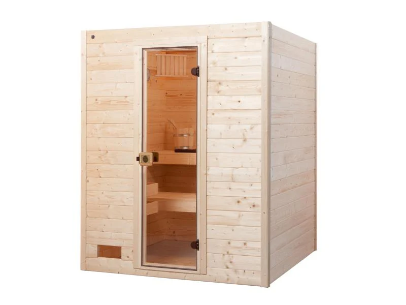 Weka Sauna VALIDA Gr. 3 im Set 9 kW K Ofen inkl. integrierter Steuerung. Glastür - Image 2