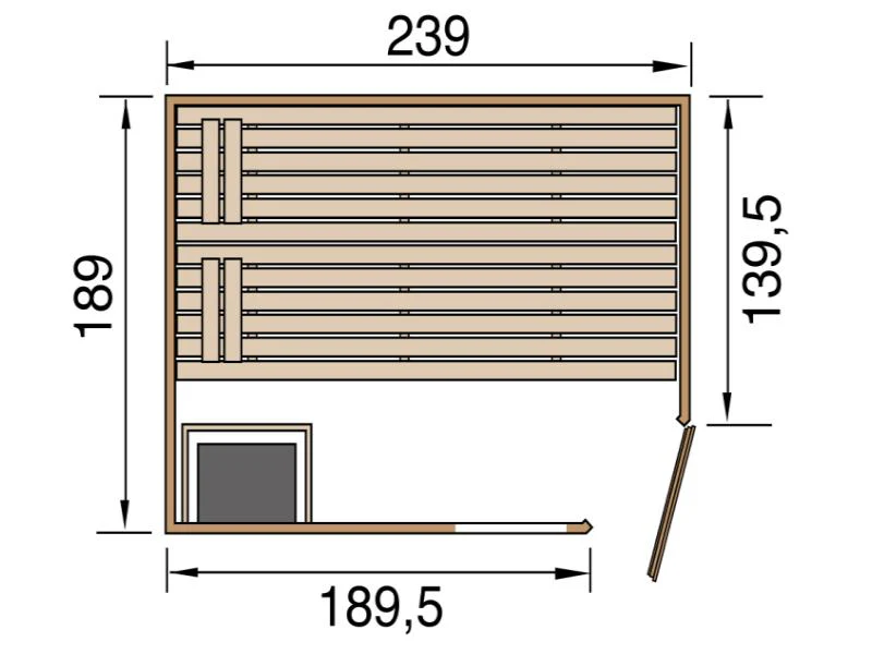 Weka Sauna VALIDA Gr. 4 im Set 9 kW Ofen Kompakt , Glastür und Fenster - Image 3