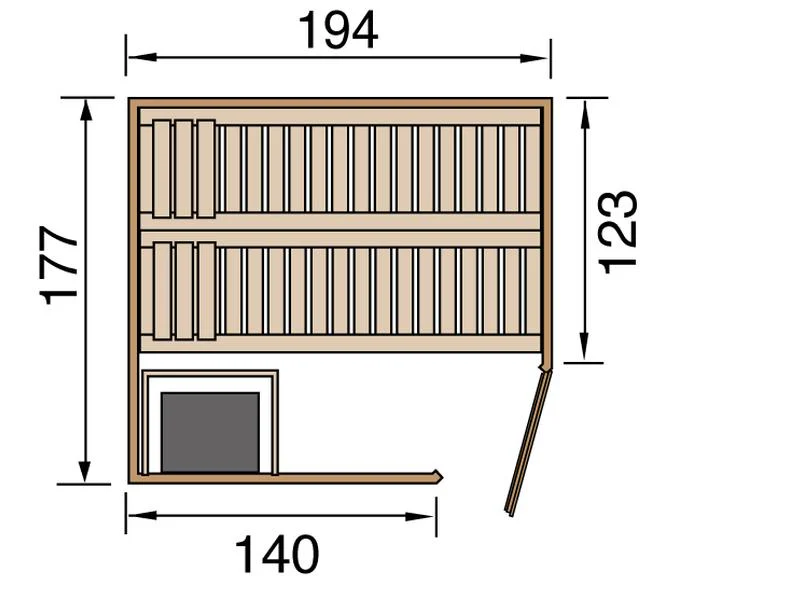 Weka Sauna Varberg Eck Gr. 2 inkl. 7,5 kW BioS - Image 6