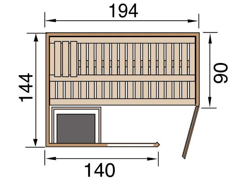 Weka Sauna Varberg Gr. 1 inkl. 7,5 kW OS - Image 6
