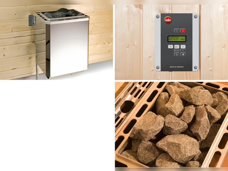 Weka Saunahaus Kuopio anthrazit inkl. 9 kW BioS - Image 5