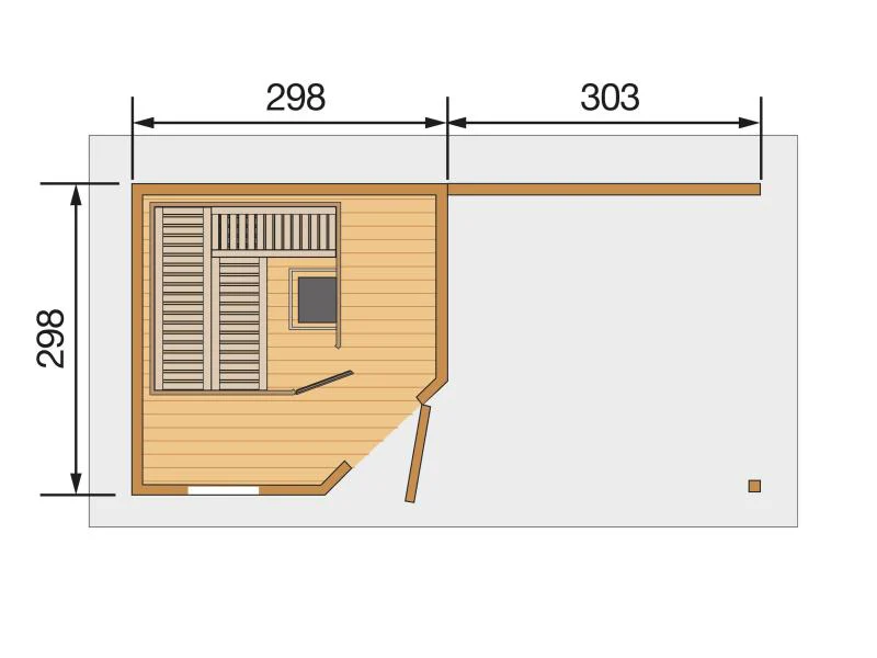 Weka Saunahaus Salo Gr.2 schwedenrot inkl. 9 kW Kompaktofen - Image 3