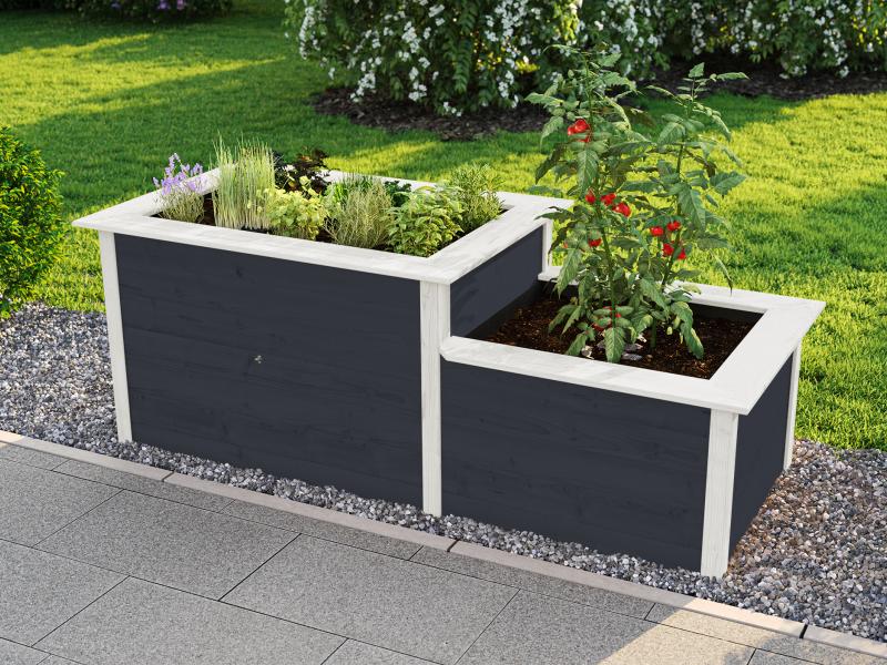 Weka Stufenhochbeet 205 x 79 cm, anthrazit